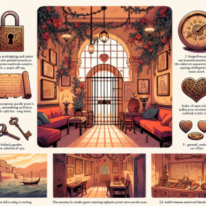 A couple is solving puzzles in a romantic-themed escape room in Malaga. This image is ideal for an article about "Escape Room for Couples in Malaga: The Perfect Date!"
