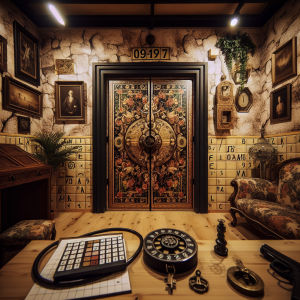 An image of a mysterious and suspense-filled escape room scene designed for beginners in Málaga.