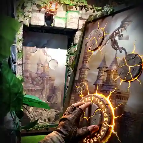 A dragon-themed puzzle in which rotated image segments must be restored to their correct orientation.