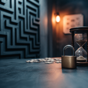 Familia con niños pequeños considerando participar en una experiencia de escape room interactivo