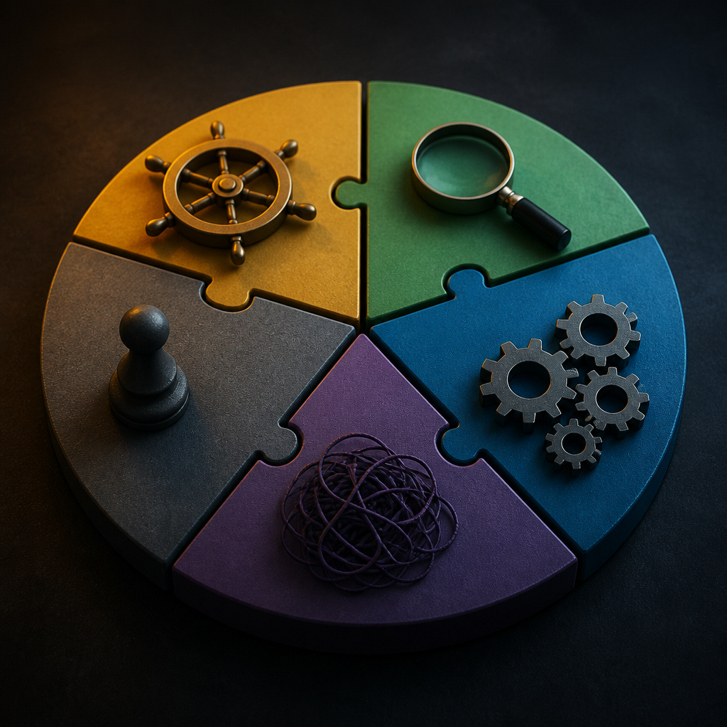 Grupo diverso de personas colaborando y resolviendo acertijos en un escape room inmersivo