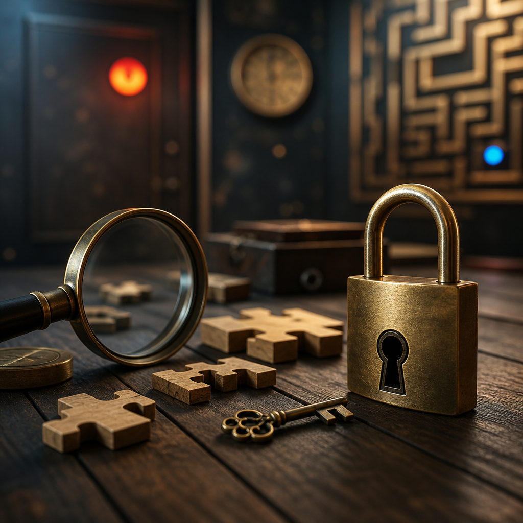 Equipo cometiendo errores comunes en una sala de escape room mientras intenta resolver acertijos